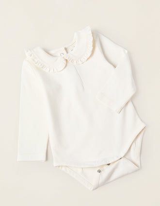 Bodysuit + Pinafore Dress with Check for Newborn Girls 'B&S', Multicolour