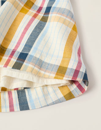 Bodysuit + Pinafore Dress with Check for Newborn Girls 'B&S', Multicolour