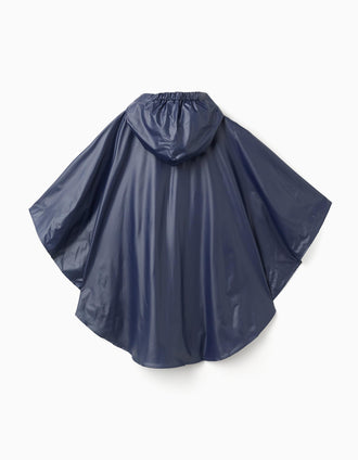 Poncho impermeável Mickey com capuz para bebé e menino, azul-escuro