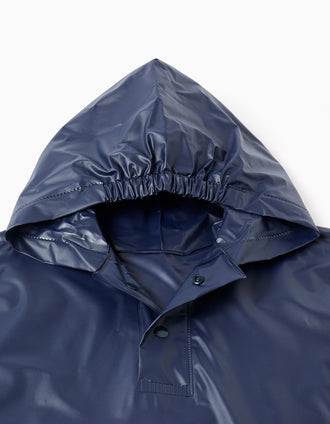 Poncho impermeável Mickey com capuz para bebé e menino, azul-escuro