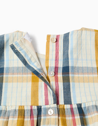 Vestido de Algodón con Cuadros para Niña 'B&S', Multicolor