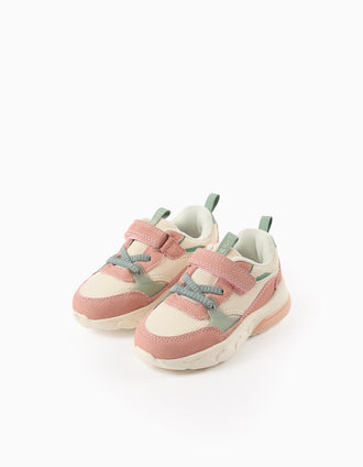 Light-up Trainers for Baby Girls 'Superlight Runner', Pink/Beige