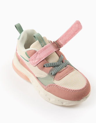 Light-up Trainers for Baby Girls 'Superlight Runner', Pink/Beige