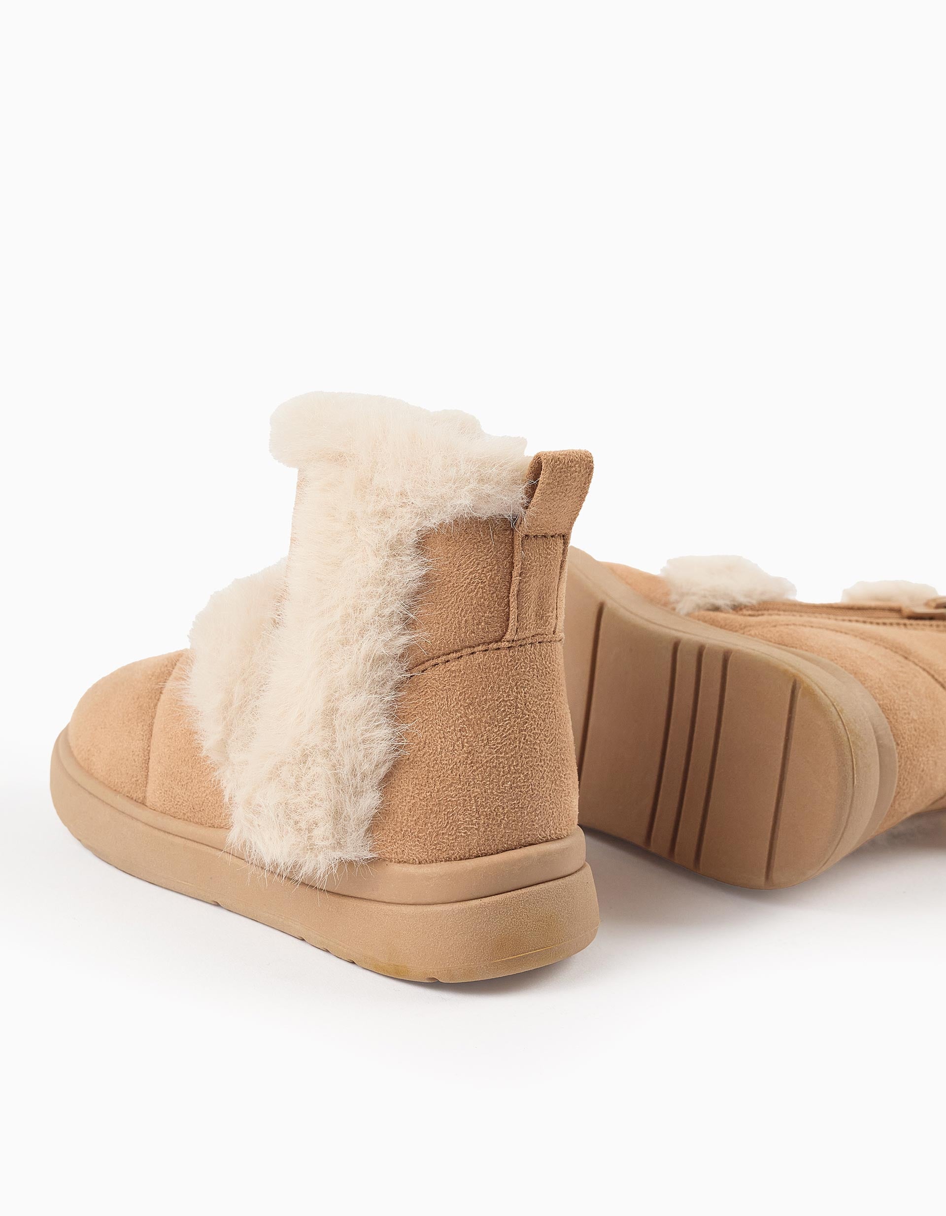 Boots with Faux Fur for Baby Girls, Camel/Beige