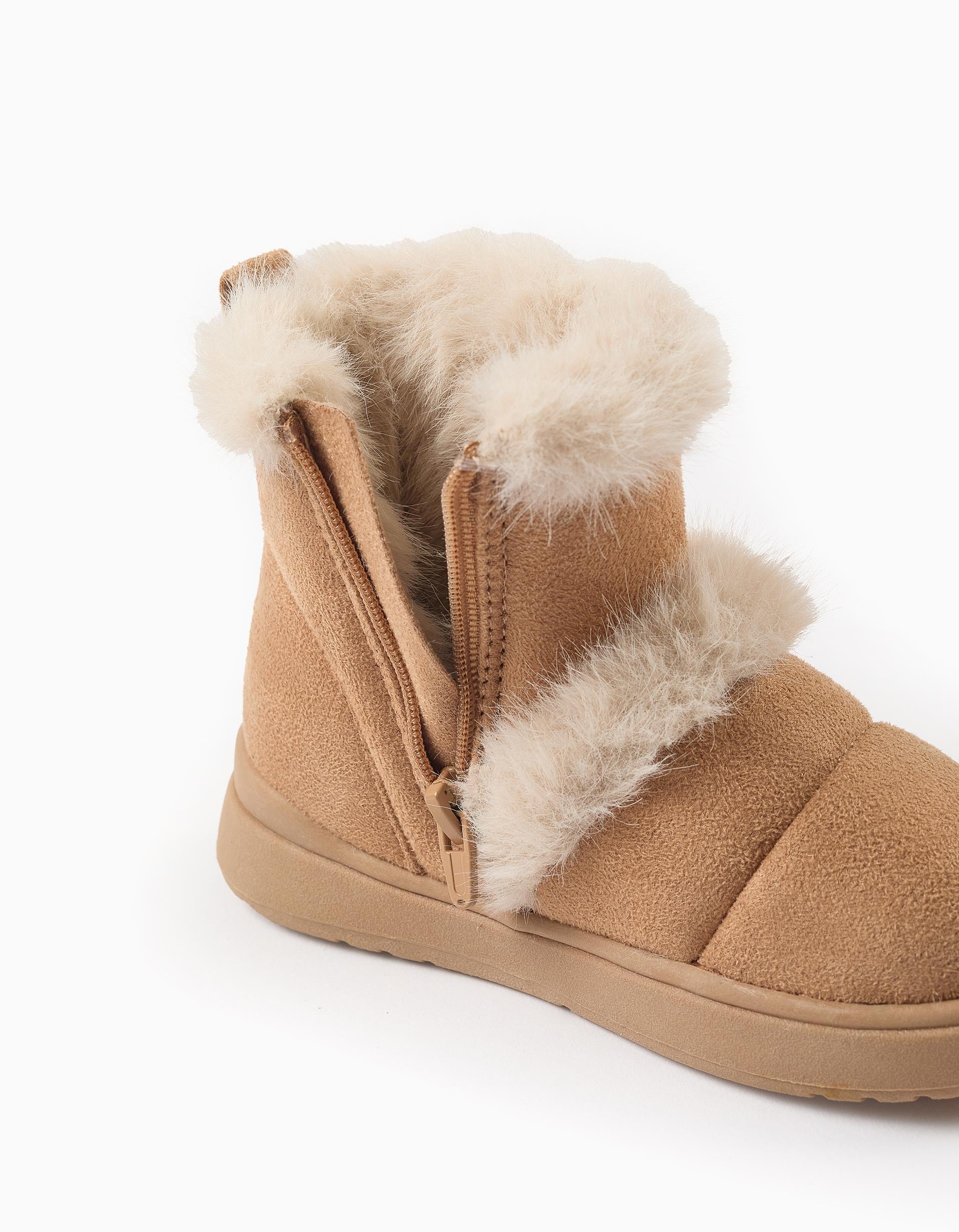 Boots with Faux Fur for Baby Girls, Camel/Beige