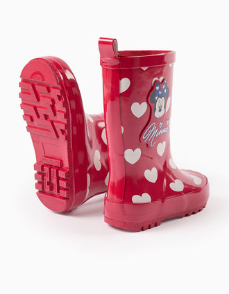 Wellies with Heart Pattern for Baby Girls 'Minnie', Red