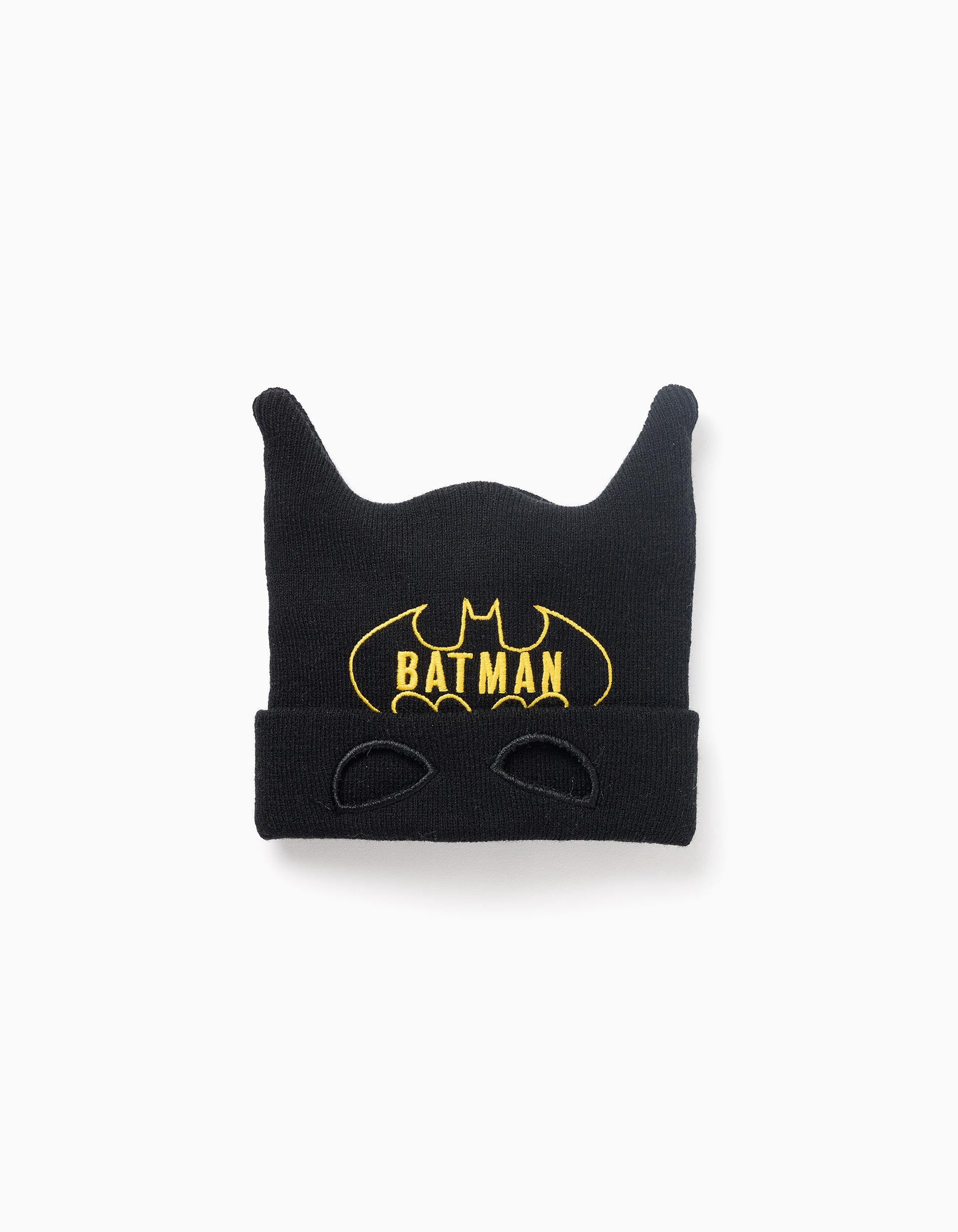Batman cotton beanie with ears for boys, black