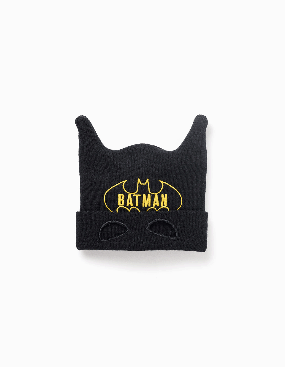 Batman cotton beanie with ears for boys, black