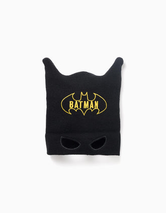 Bonnet en coton avec oreilles Batman pour garçon, noir