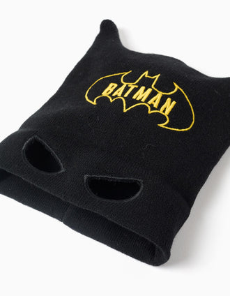 Bonnet en coton avec oreilles Batman pour garçon, noir