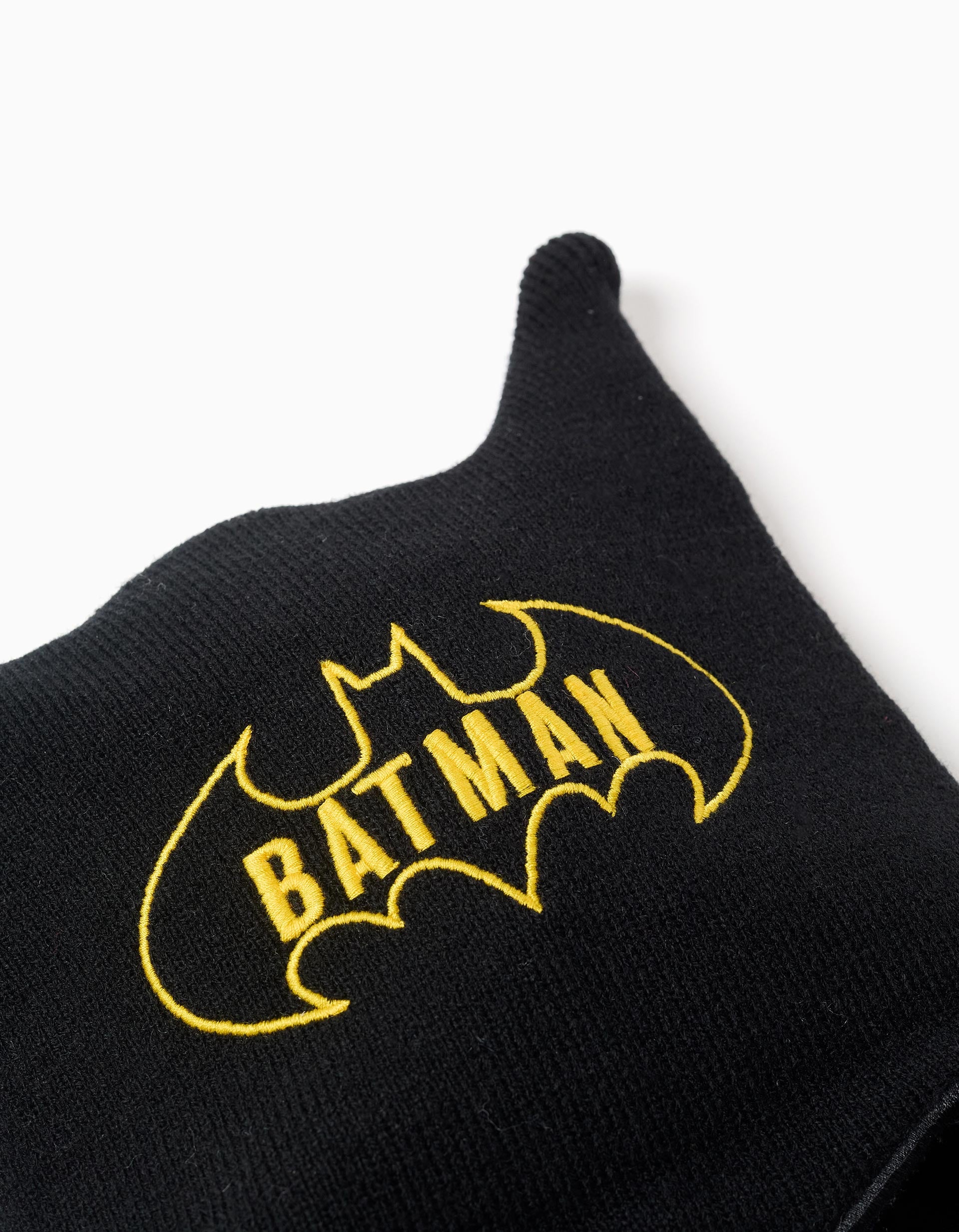 Batman cotton beanie with ears for boys, black