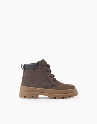 Bottes de Montagne pour Bébé Garçon, Marron Foncé