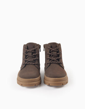 Bottes de Montagne pour Bébé Garçon, Marron Foncé