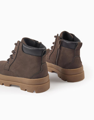 Bottes de Montagne pour Bébé Garçon, Marron Foncé