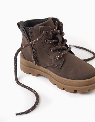 Bottes de Montagne pour Bébé Garçon, Marron Foncé