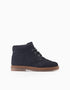 Botas de brogue de camurça com cordões para bebé menino, azul-escuro