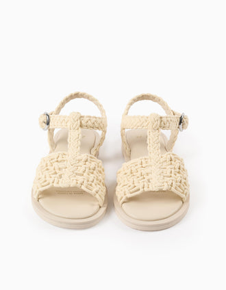 Rope Sandals with Buckle for Girls, Beige