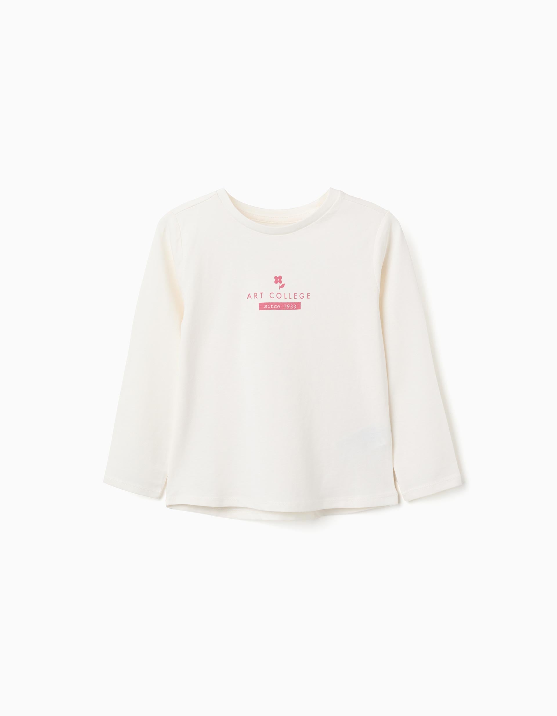 T-shirt en coton avec imprimé 'Art College' pour fille, blanc