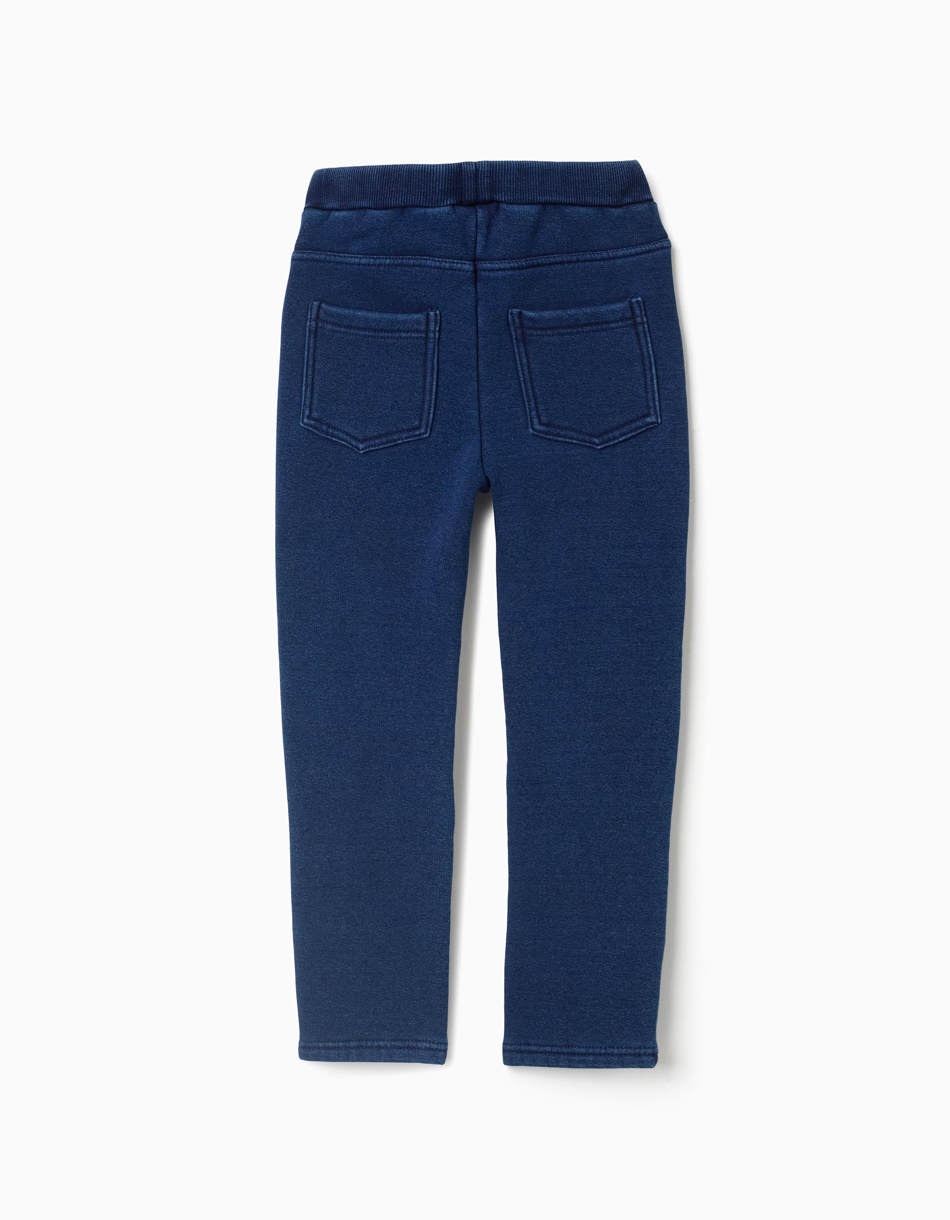 Pantalons confortables en denim brossé pour fille, bleu
