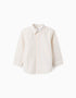 Camisa de Algodón a Cuadros para Bebé Niño, Beige/Naranja/Azul