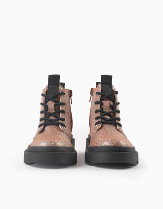Botas com Brilho para Menina, Iridescente/Preto