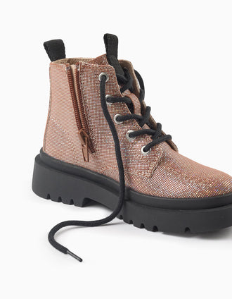 Botas com Brilho para Menina, Iridescente/Preto