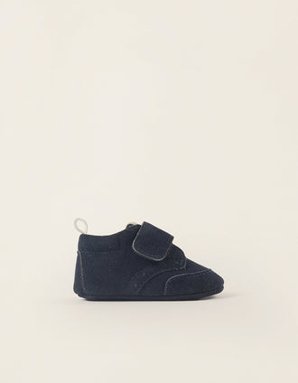 Bottes en Daim avec Bride à Scratch pour Nouveau-née, Bleu