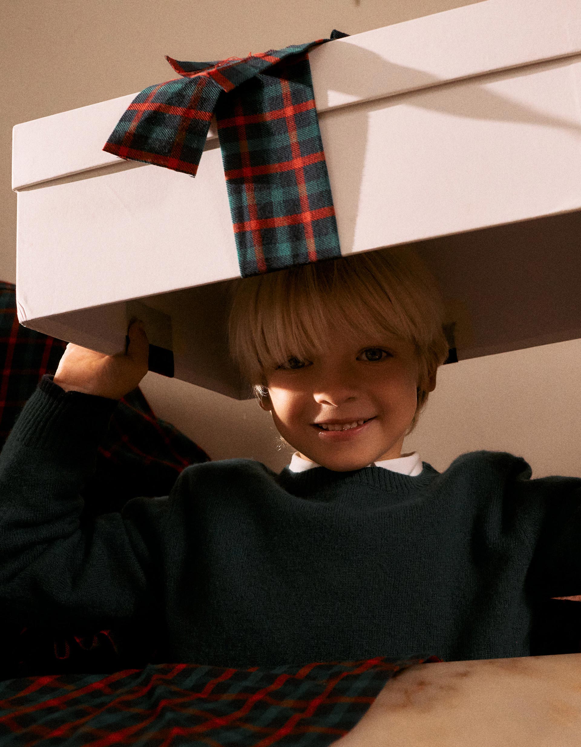 Knitted jumper in a wool blend You&Me for boys, green/blue