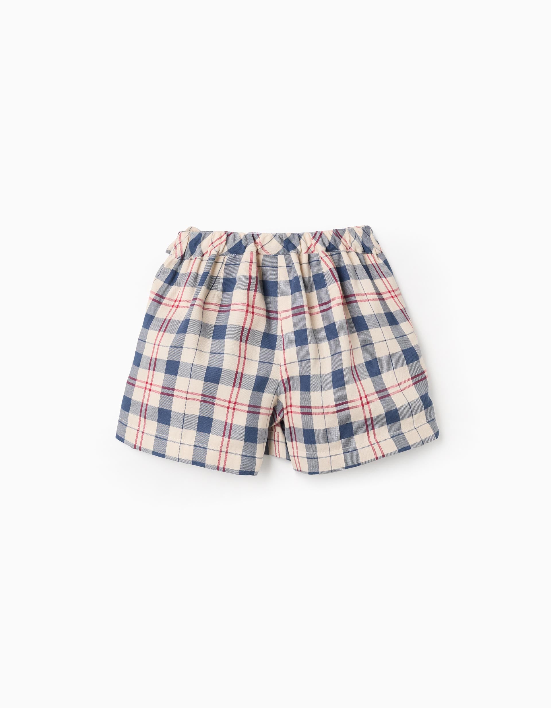 Checked Cotton Skort for Girls 'B&S', Beige/Blue/Red
