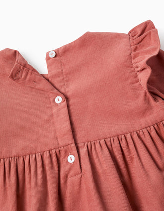 Ruffled Blouse + Floral Shorts for Baby Girls 'B&S', Coral/Blue
