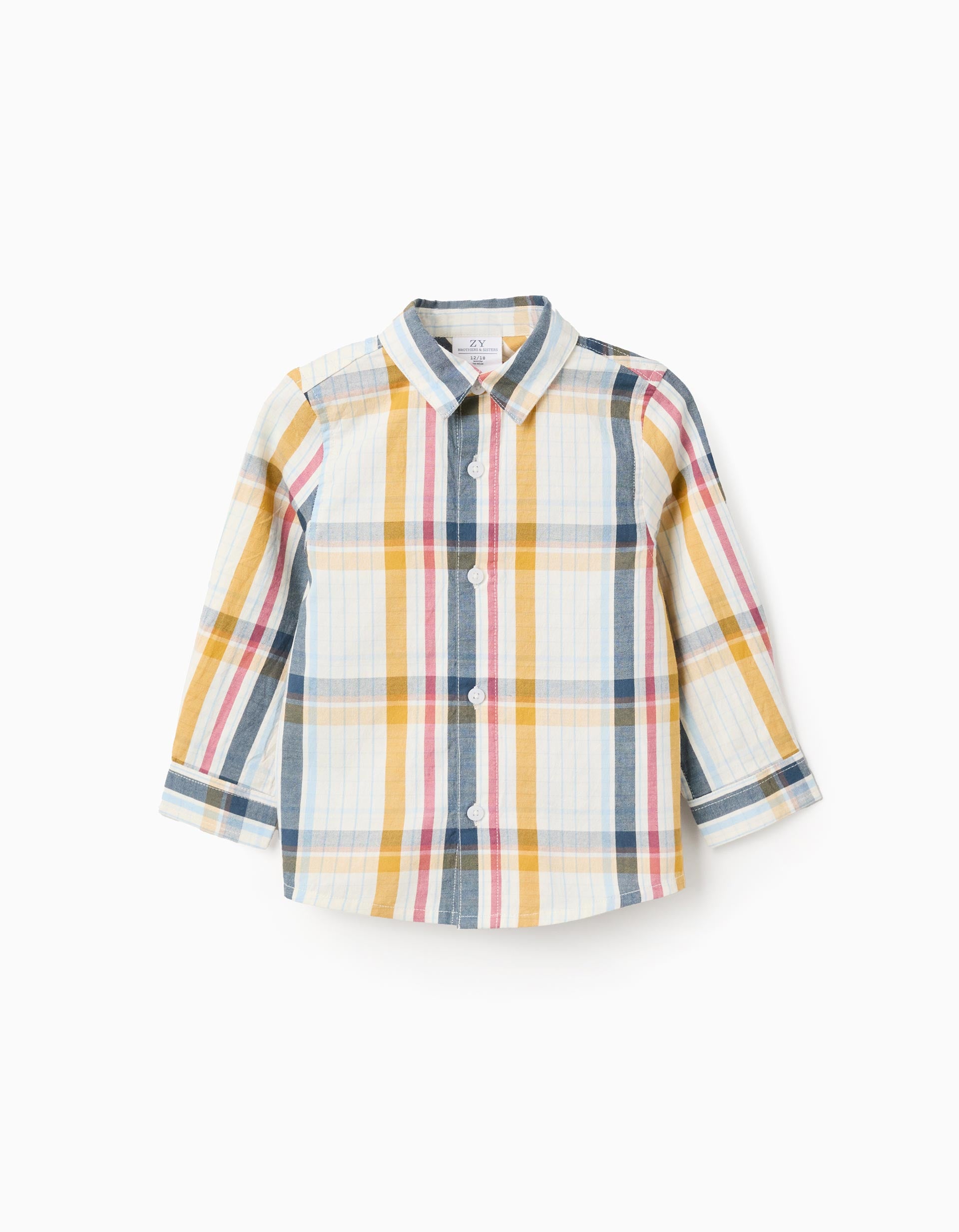 Camisa de Algodão com Xadrez para Bebé Menino 'B&S', Multicolor