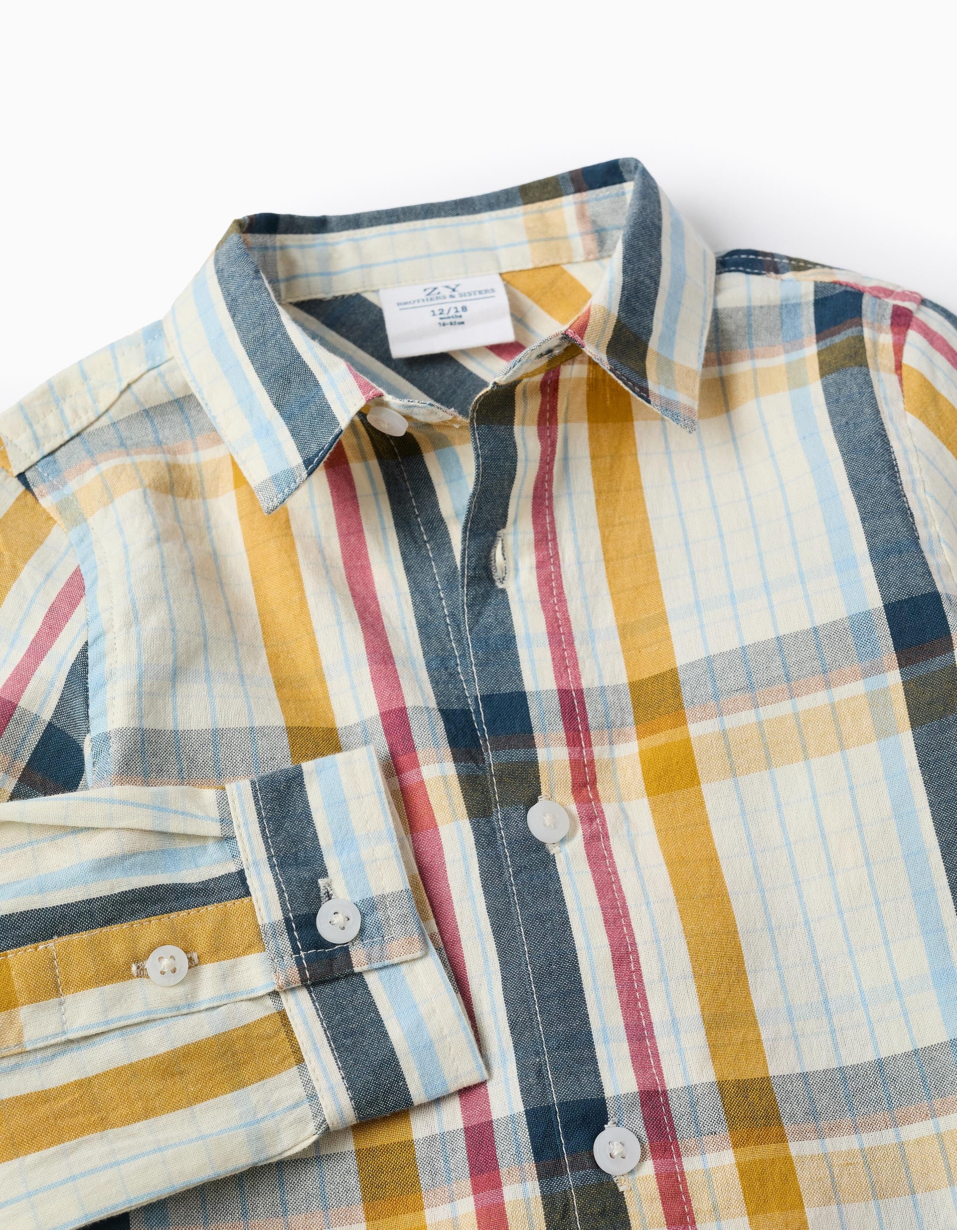 Chemise en Coton à Carreaux pour Bébé Garçon 'B&S', Multicolore