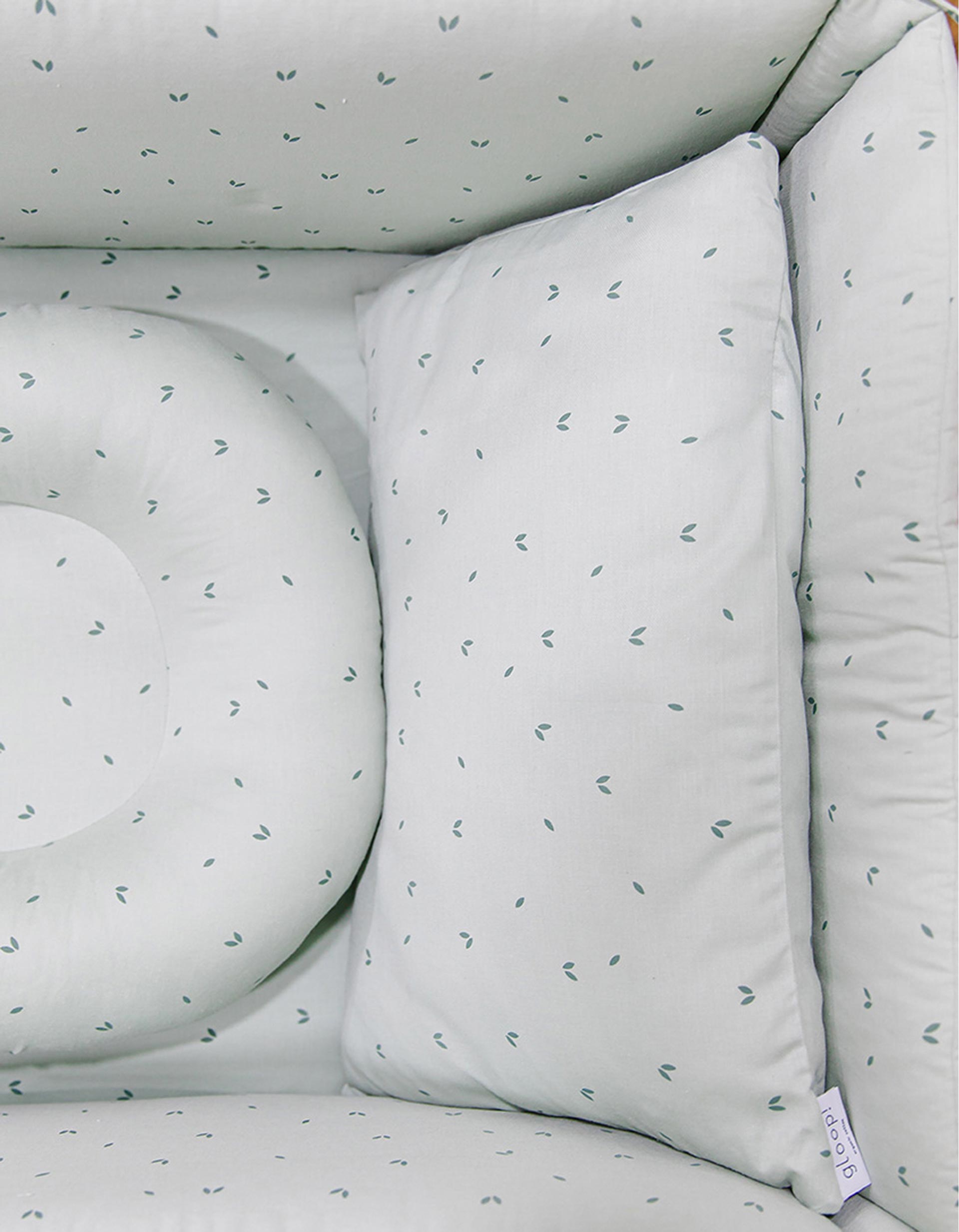 Housse de Couette, Rembourrage et Taie d'Oreiller 60X120Cm Gloop! Vert