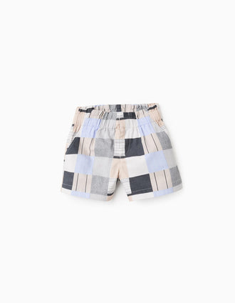 Pantalón Corto de Algodón con Motivo para Niña 'B&S', Multicolor.