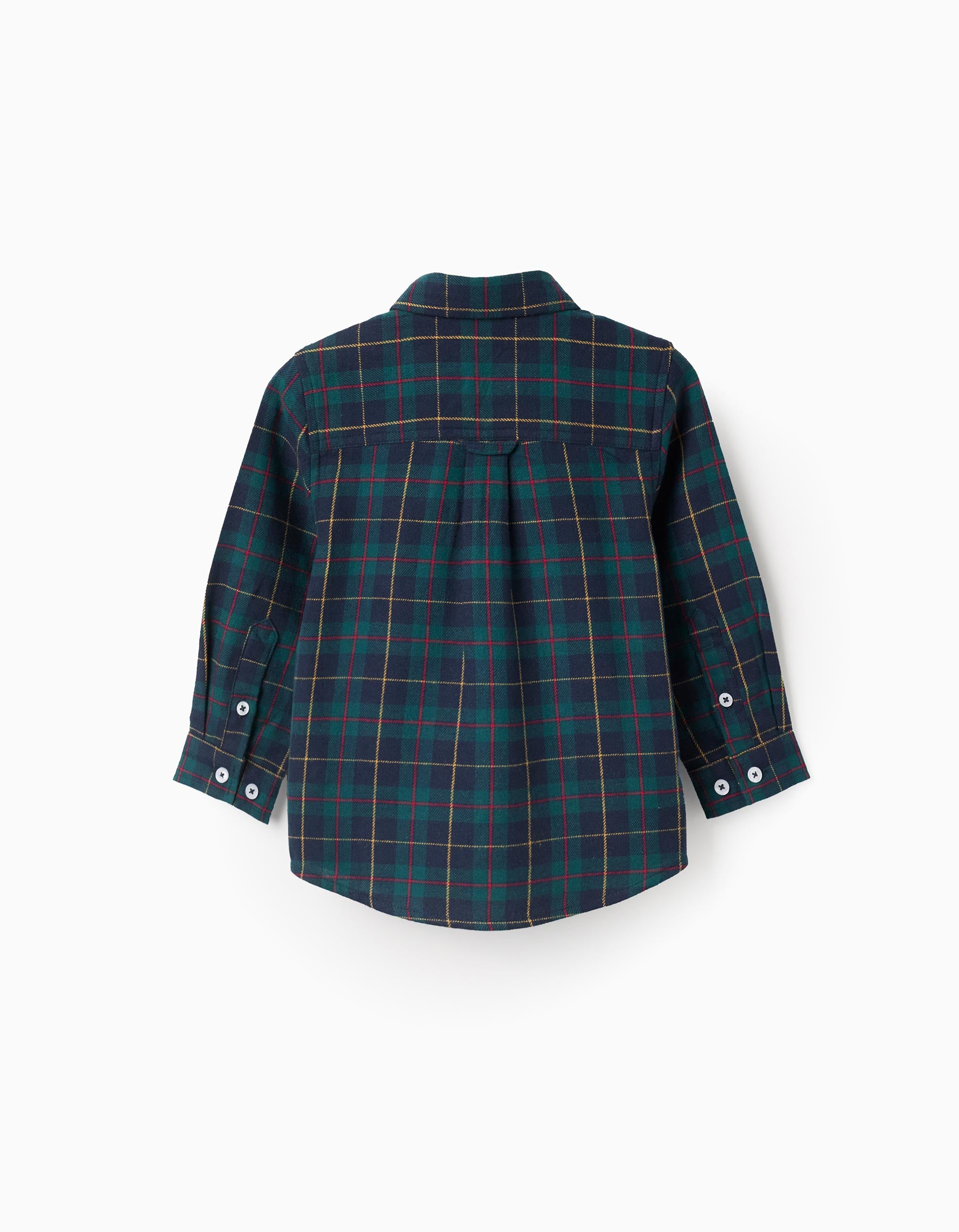Flannel Shirt with Check for Baby Boys 'B&S', Green/Blue