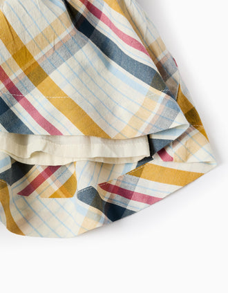 Cotton Checked Dress for Baby Girls 'B&S', Multicolour