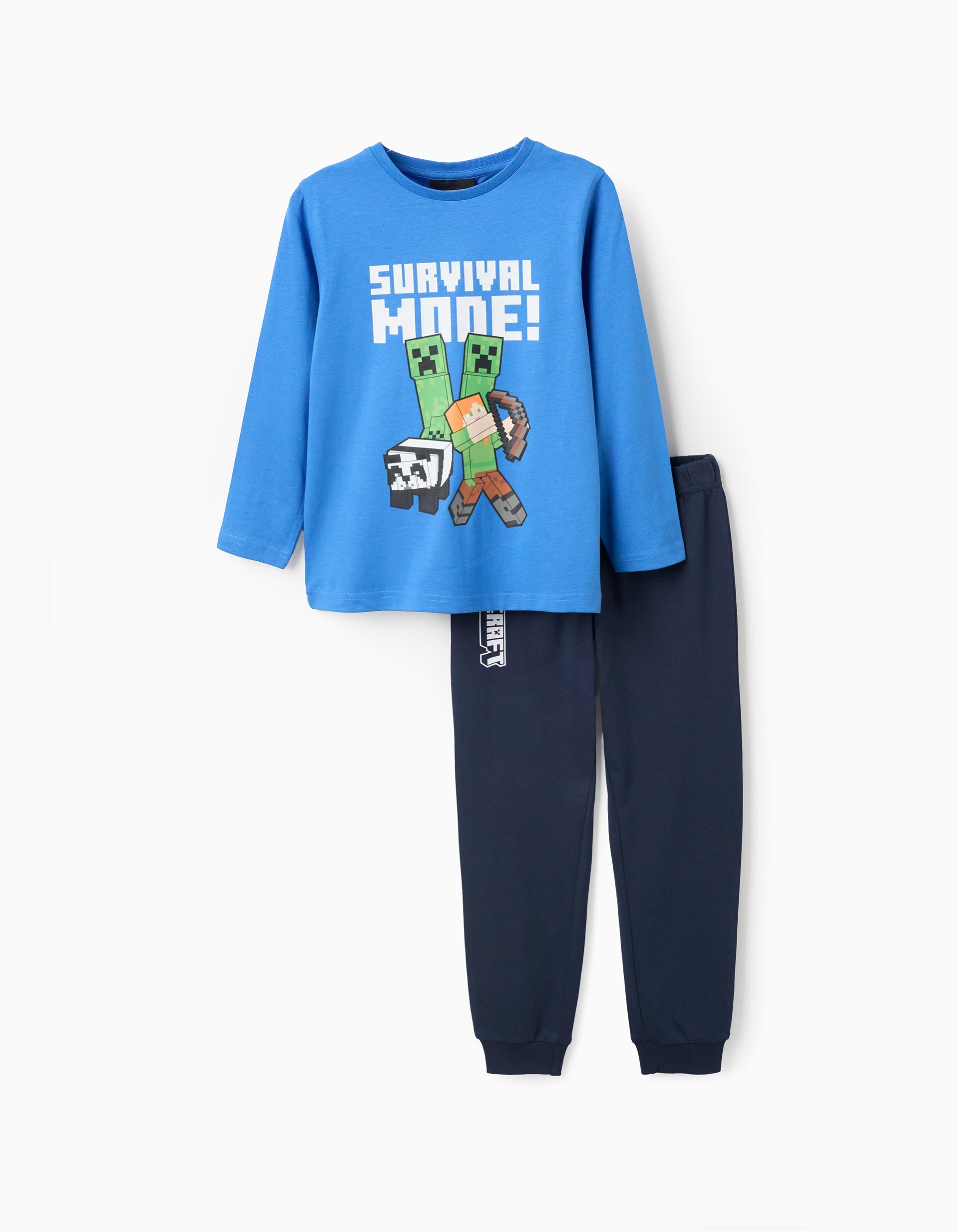Cotton Pyjama for Boys 'Minecraft - Survival Mode', Blue