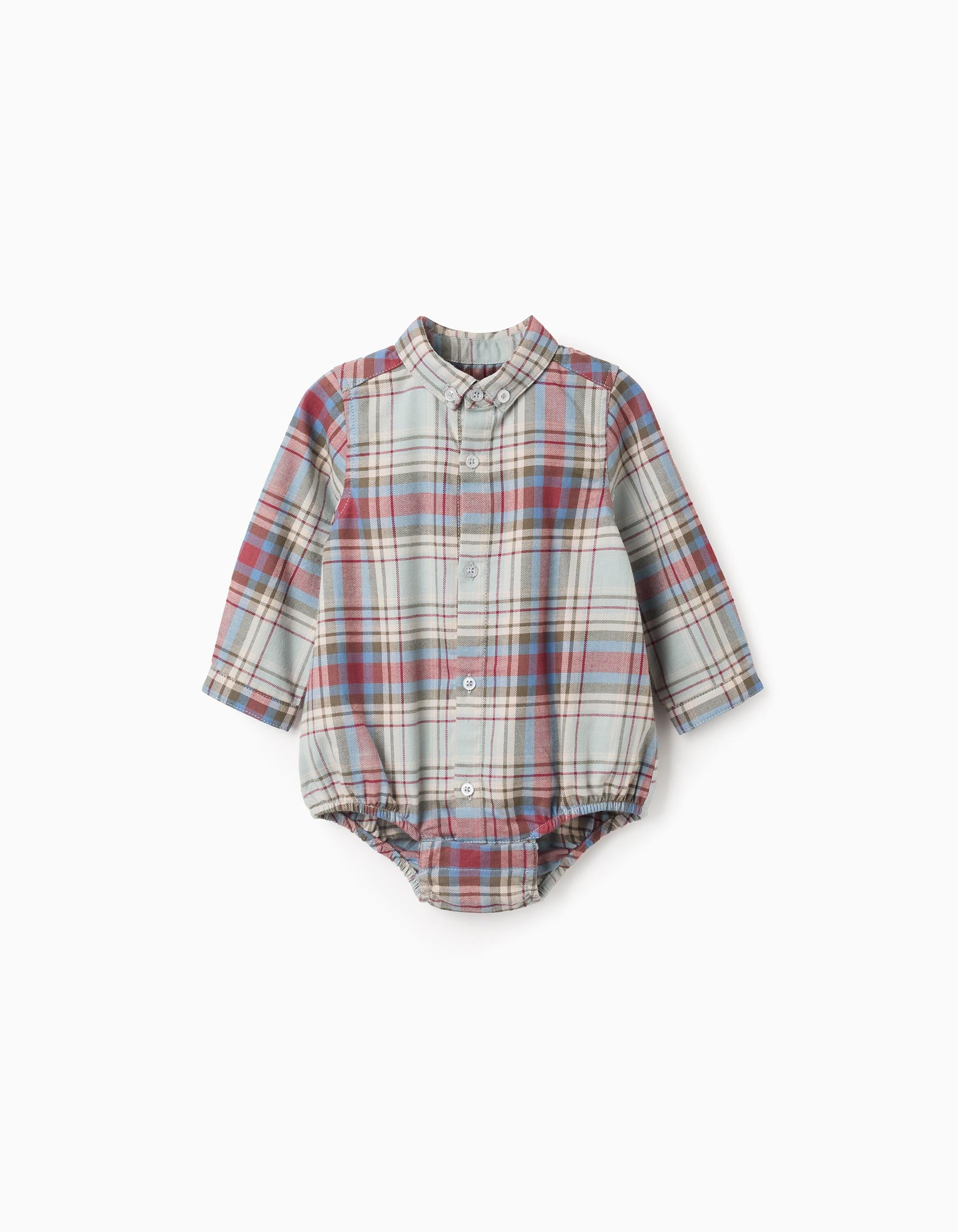 Body-shirt with check pattern 'B&S' for newborn boys, multicolour