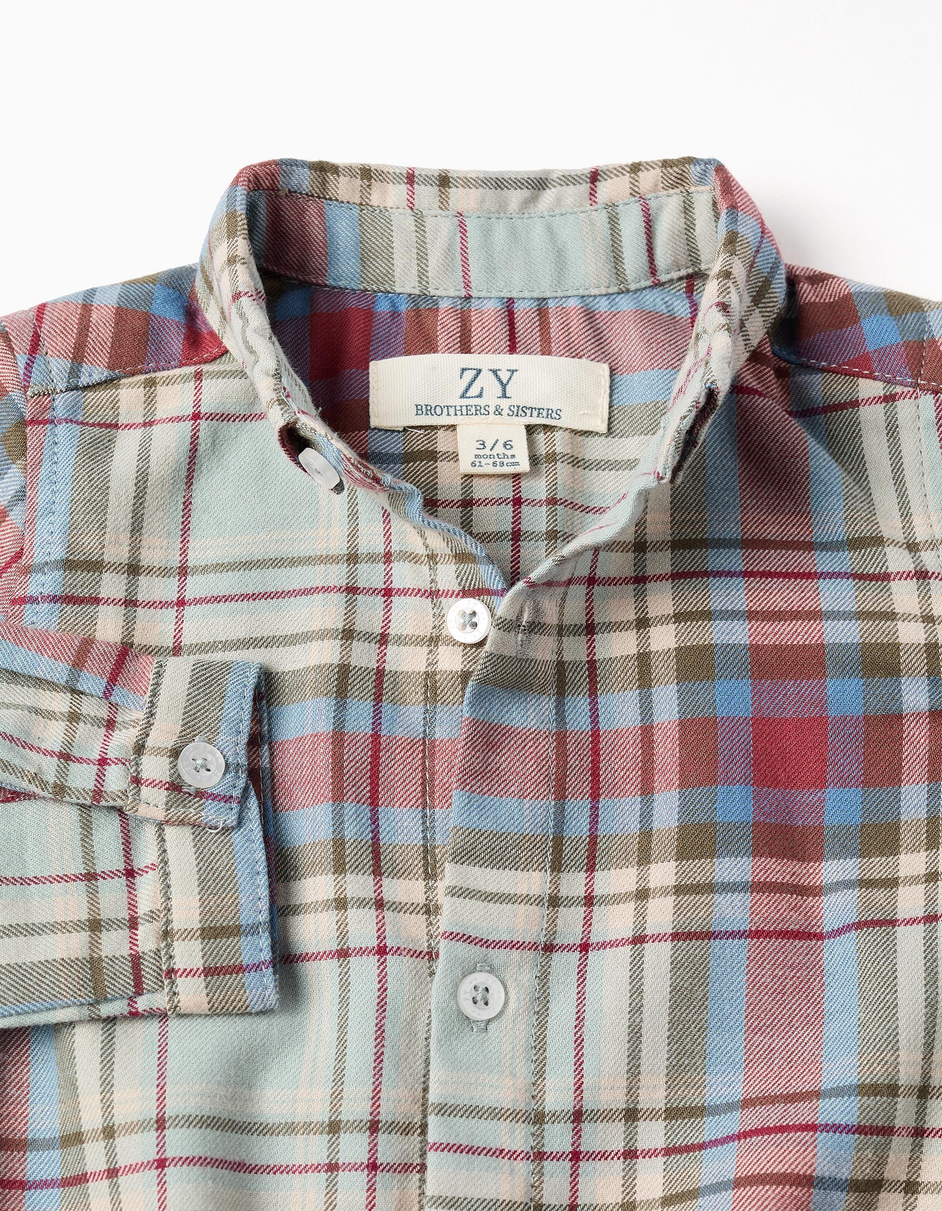 Body-shirt with check pattern 'B&S' for newborn boys, multicolour