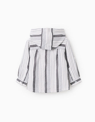 Camisa com Capuz com Riscas em Relevo para Bebé Menino, Multicolor