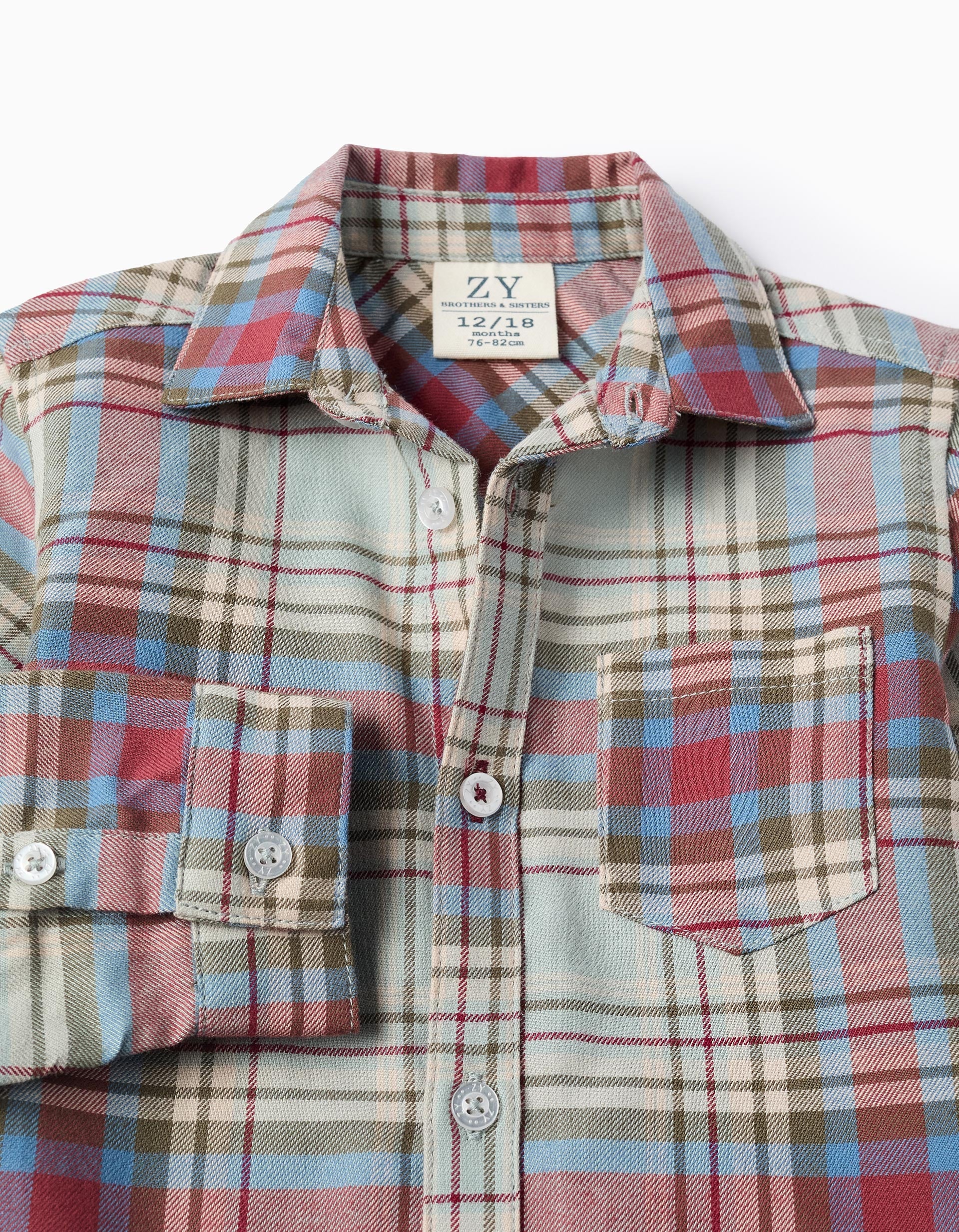 Cotton checked shirt 'B&S' for baby boys, multicolour