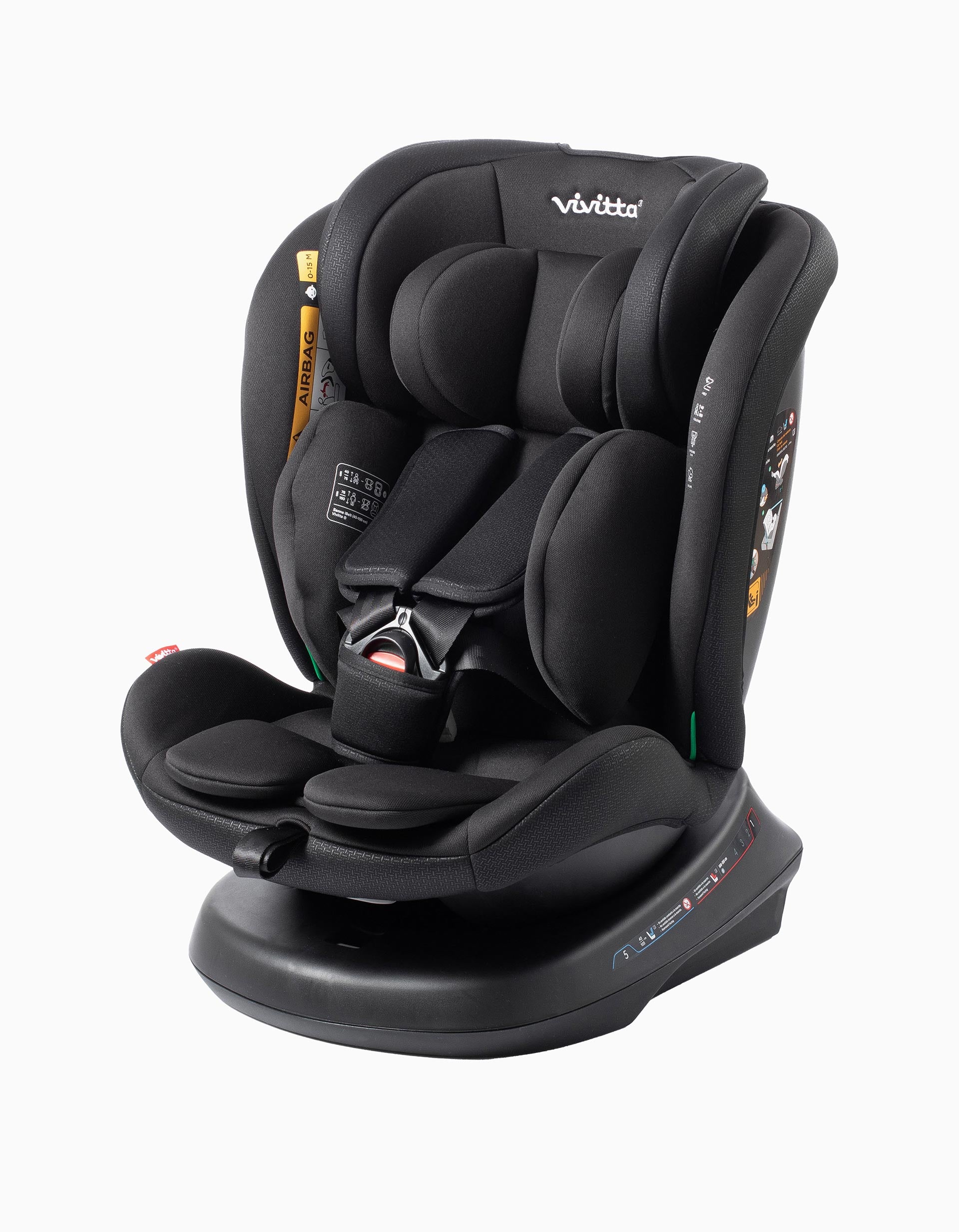 Car Seat Vivitta Sanna I-Belt, Black Cross Embossed