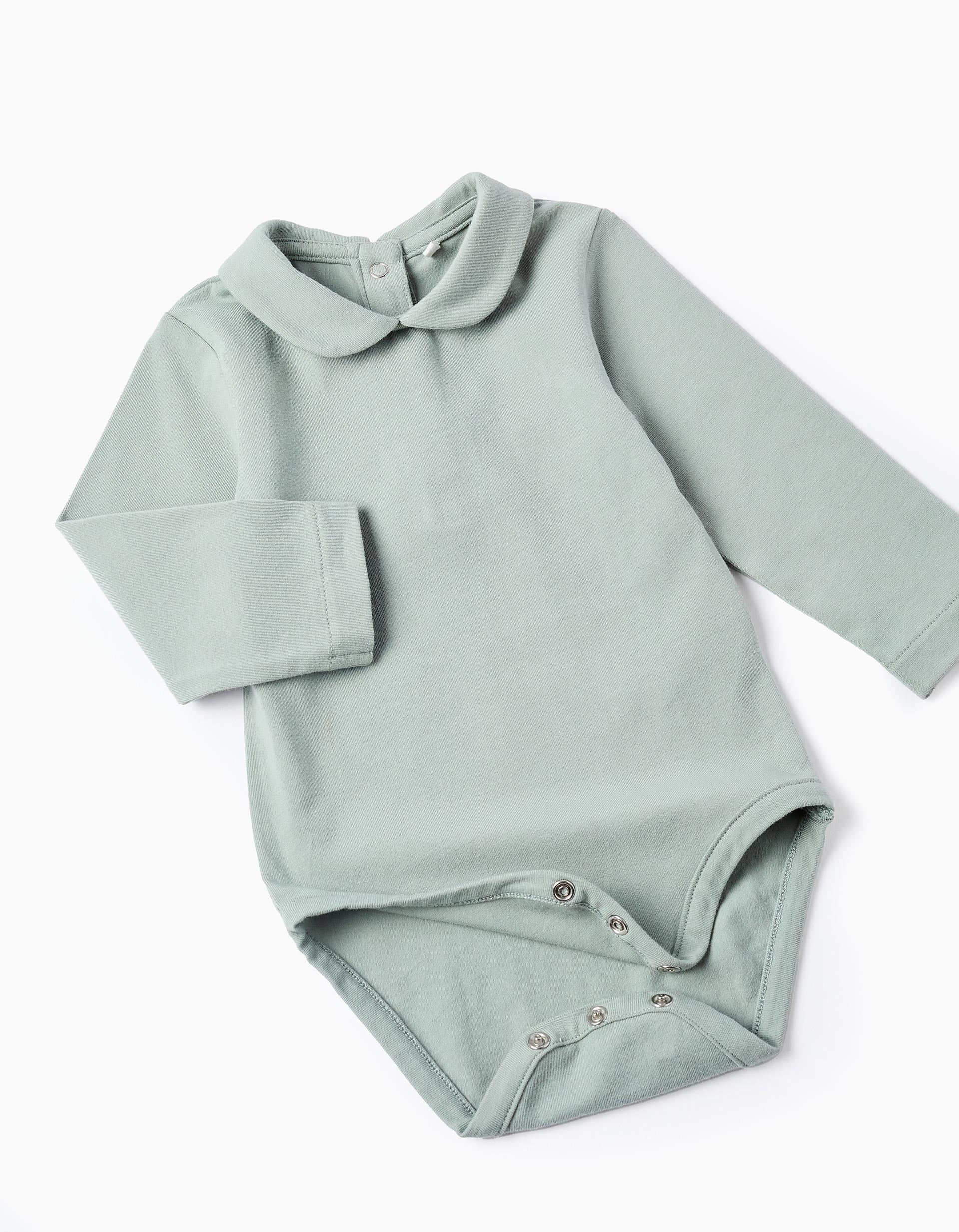 Bodysuit + Checkered Jumpsuit for Newborns 'B&S', Green/Beige