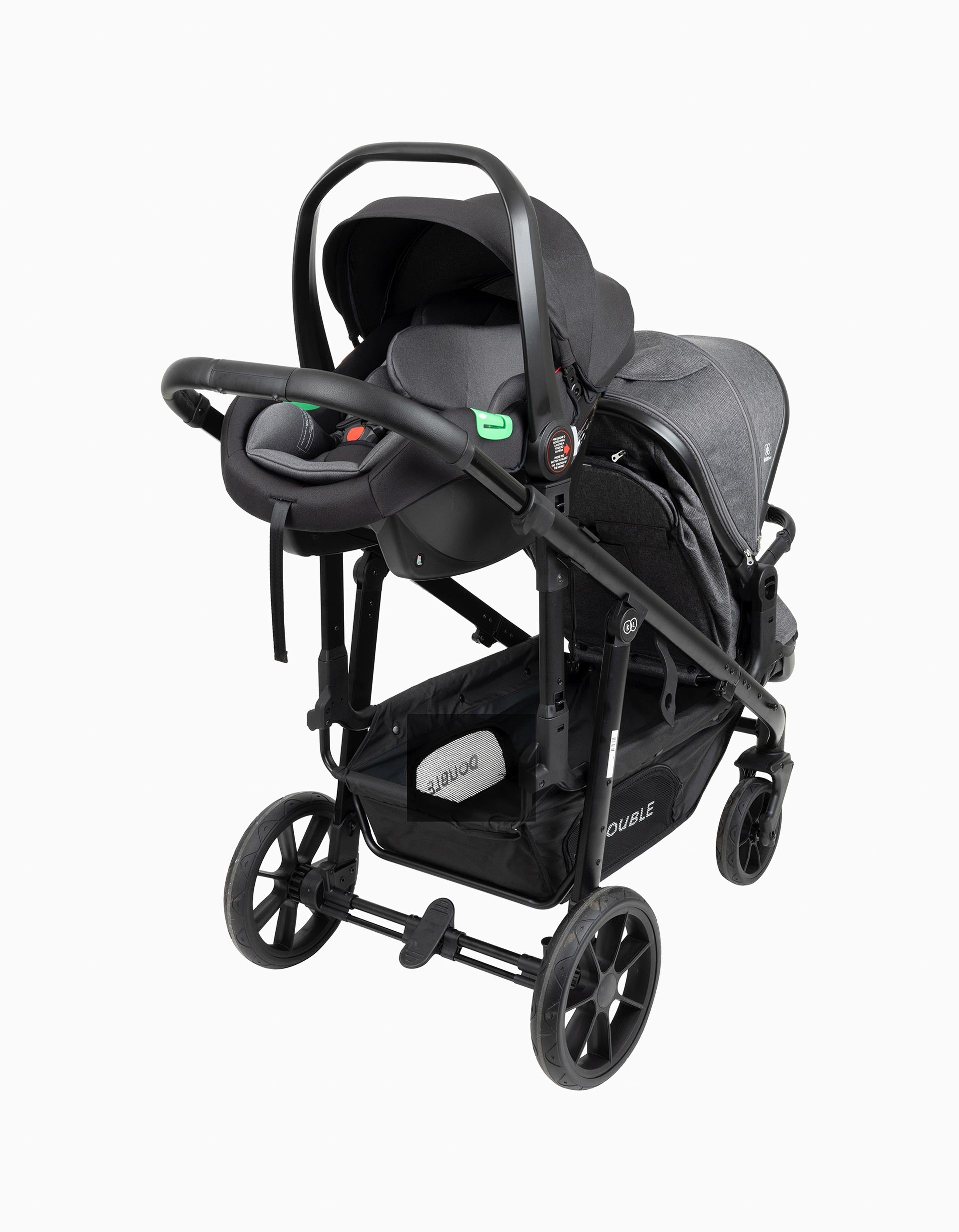 Pushchair Twins Double, Grey