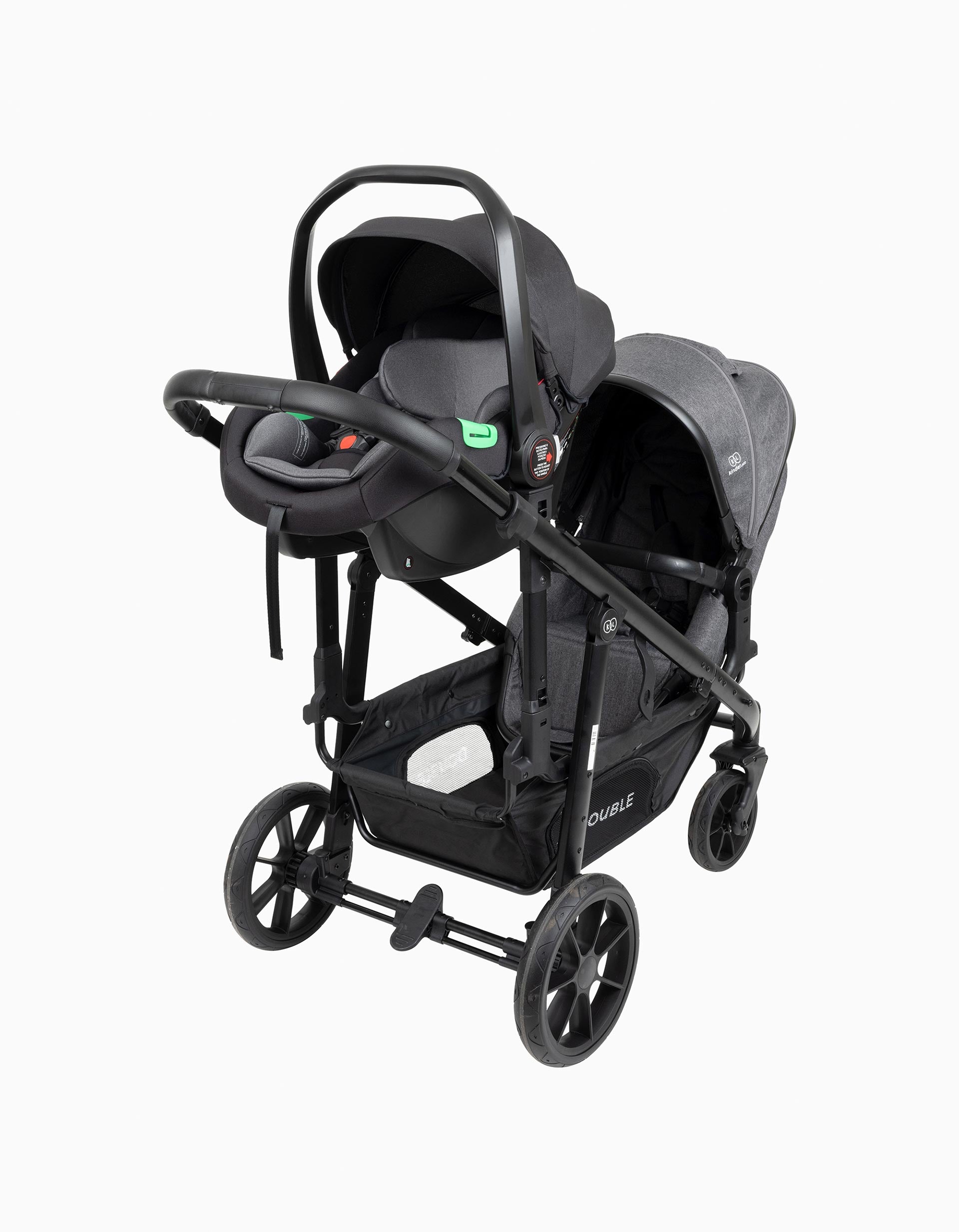 Pushchair Twins Double, Grey