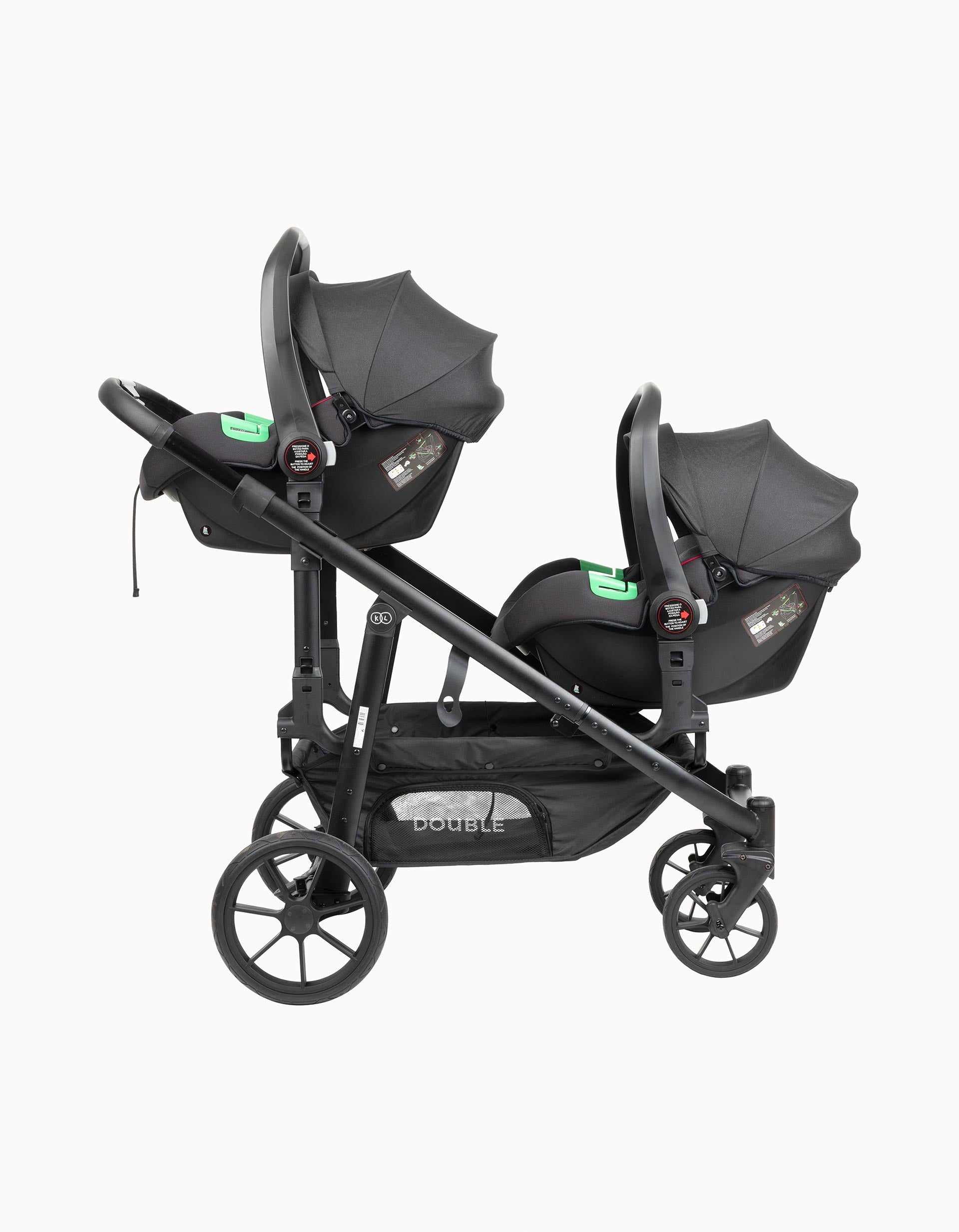 Pushchair Twins Double, Grey