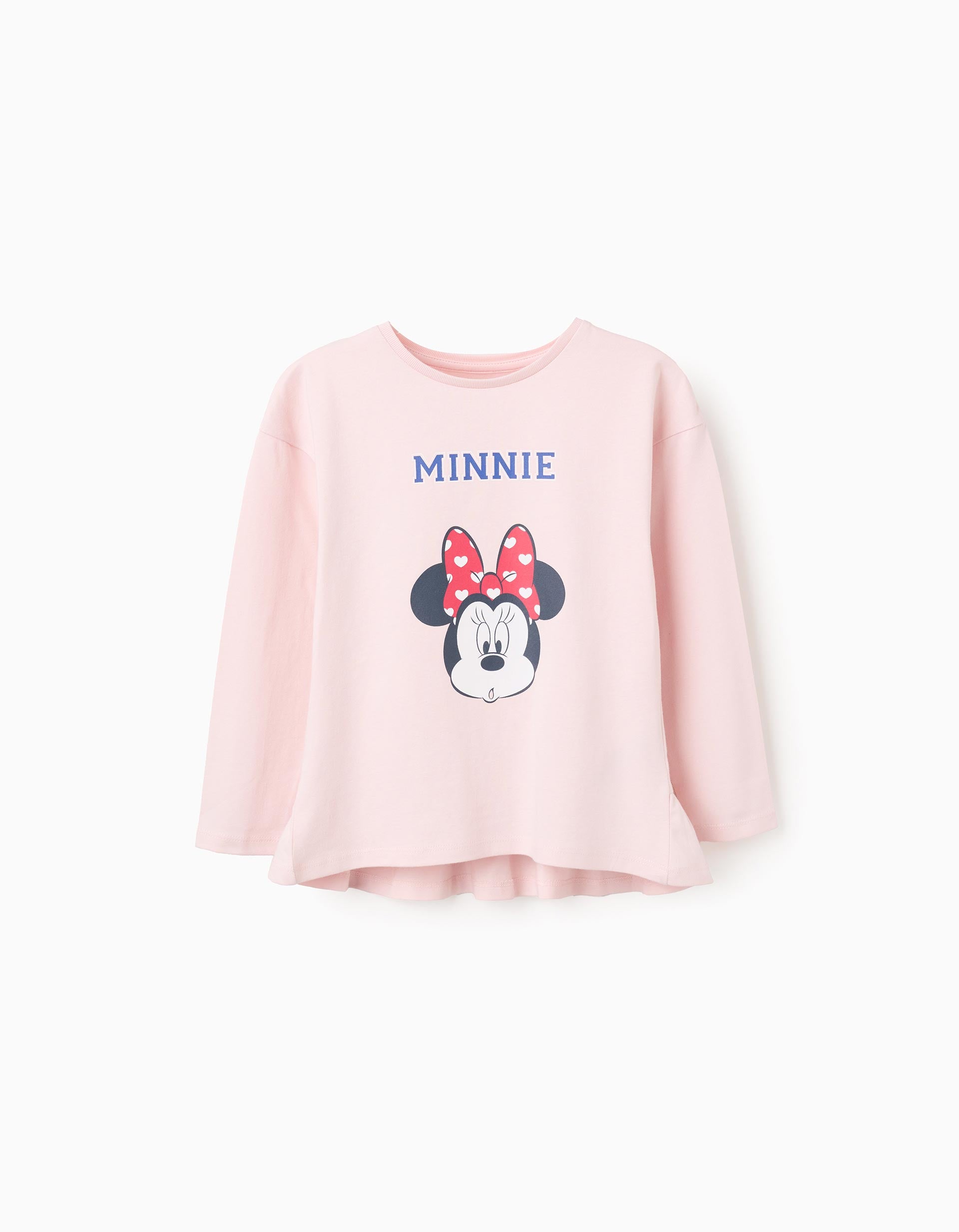 Long Sleeve Cotton T-shirt for Girls 'Minnie', Pink