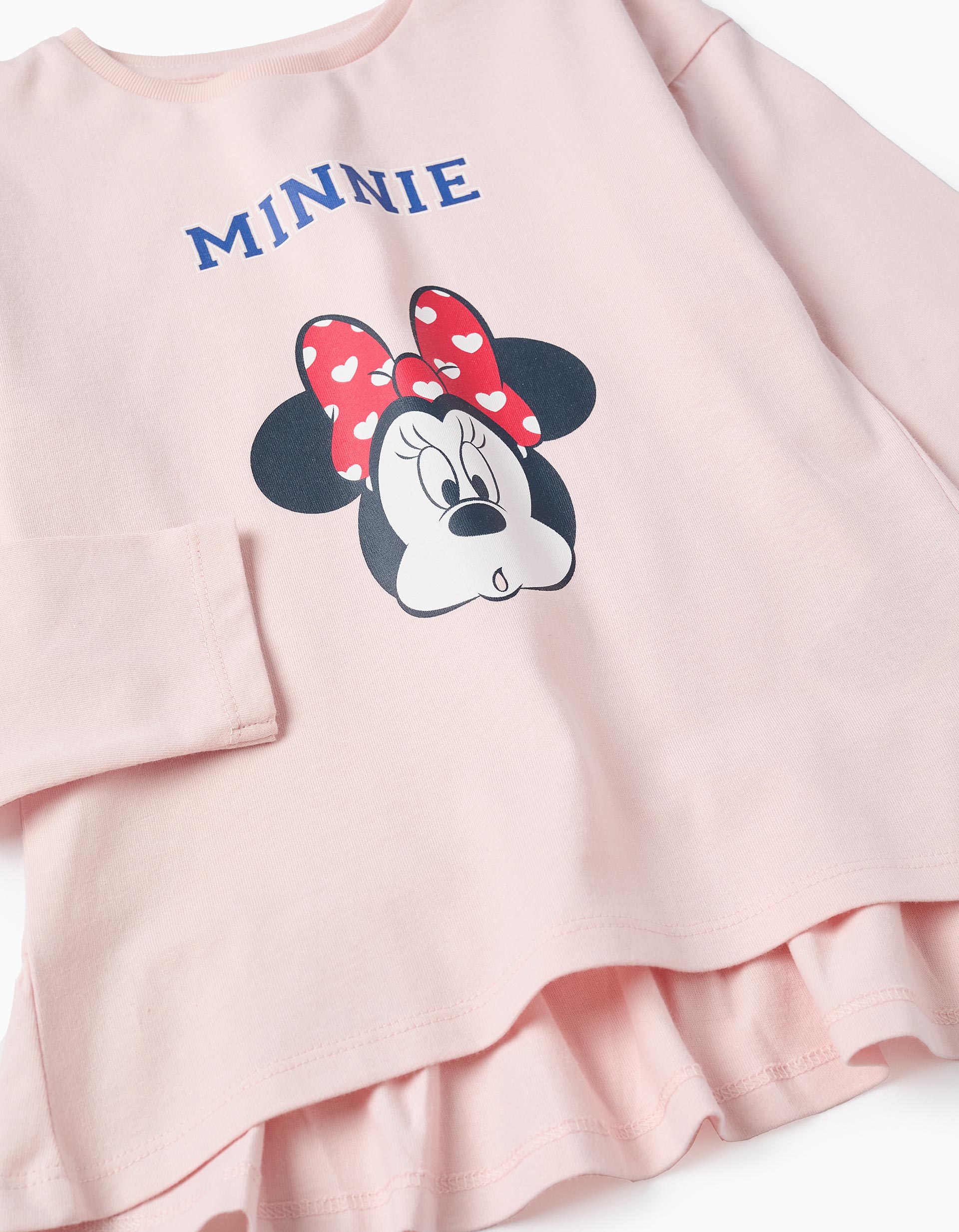 Long Sleeve Cotton T-shirt for Girls 'Minnie', Pink