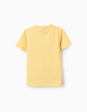 T-shirt de Algodão com Estampado para Menino 'Pikachu', Amarelo