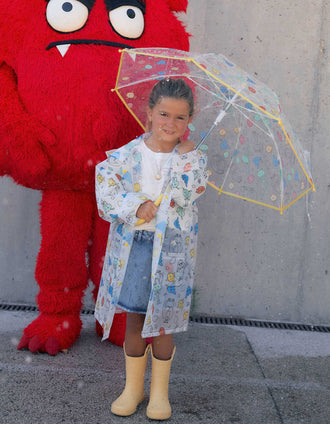 Imperméable Longue avec Capuche pour Enfant 'Émotions', Transparente